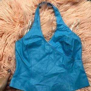 Blue Cache leather halter